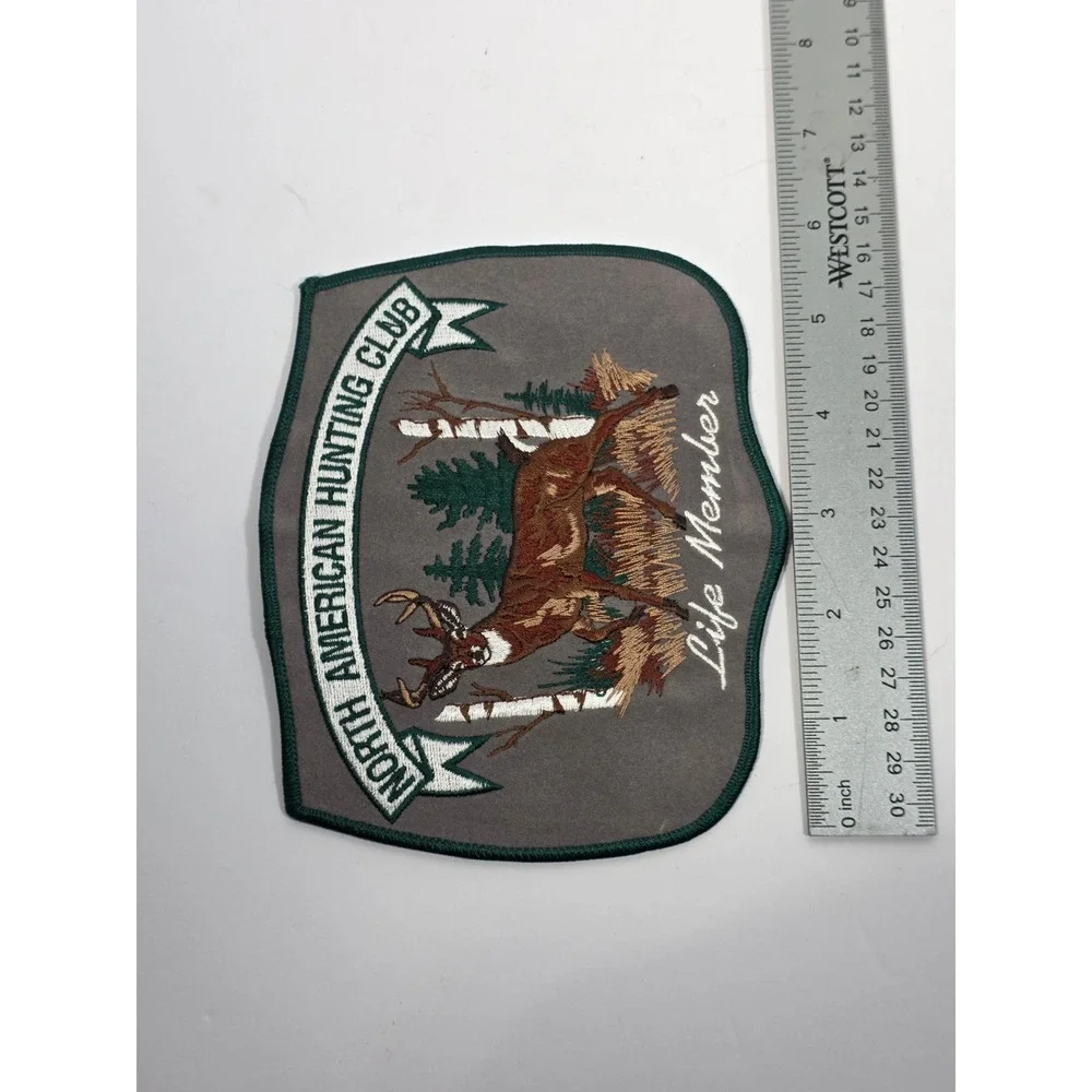 North American Hunting Club Patch Life Member OS Grey Vintage 80s Gorpcore